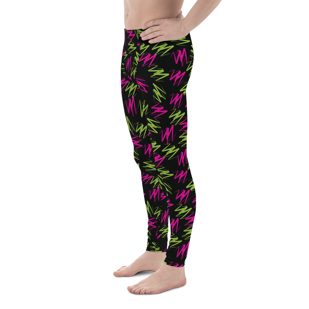 Herren-Leggings, Schwarz Rainbowcore