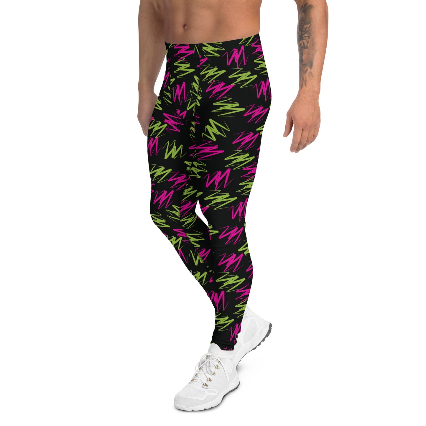 Herren-Leggings, Schwarz Rainbowcore