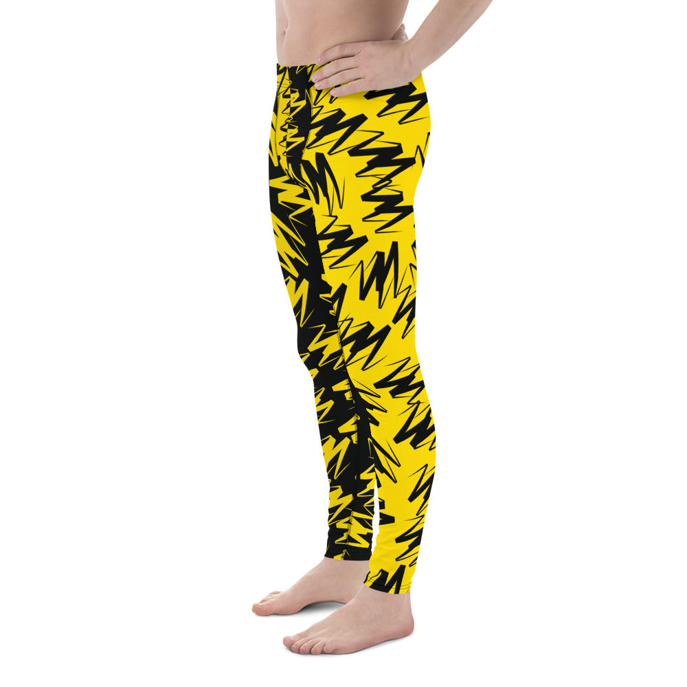 Mens Leggings, Zigzags Color Block