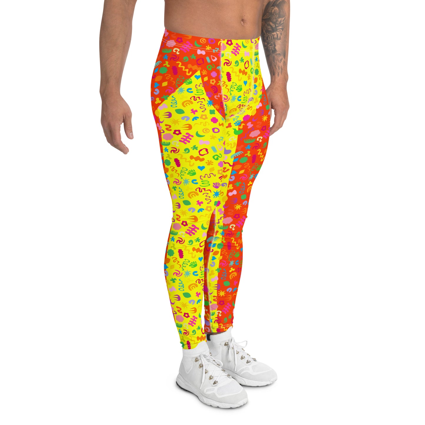 Herren Leggings, Clowncore Gelb