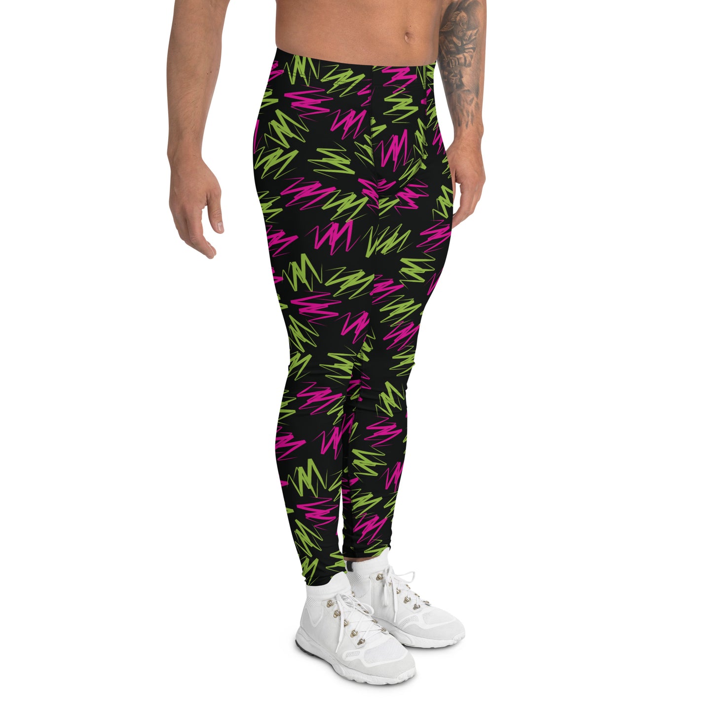 Mens Leggings, Black Rainbowcore