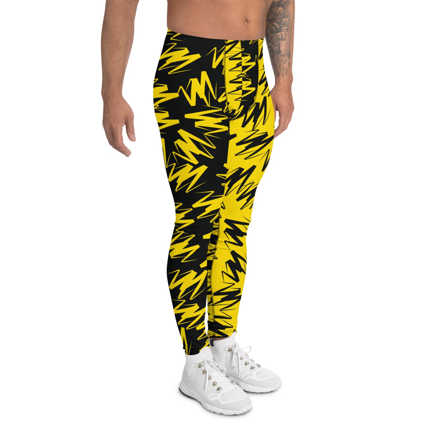 Leggings für Herren, Zickzack-Farbblock