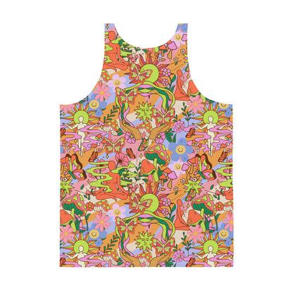 Tanktop für Herren, 70er Flower Power