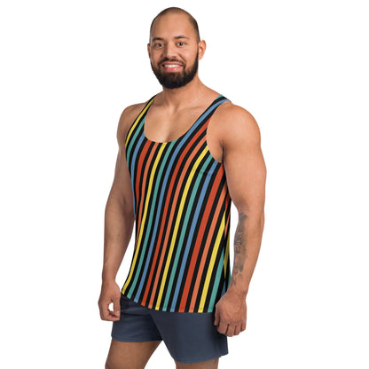 Mens Tank Top, Striped Festival