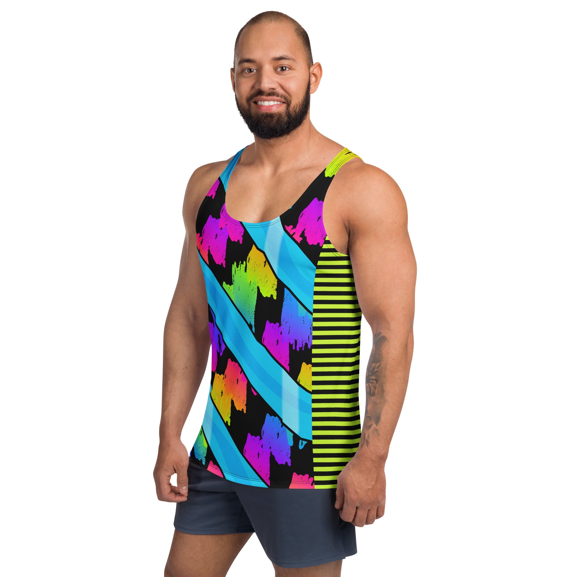 Rainbowcore Blue Stripe Men's Tank Top – BillingtonPix