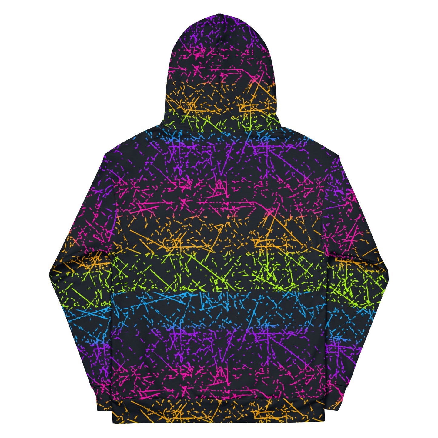 Unisex-Kapuzenpullover, Schwarzer Rainbowcore