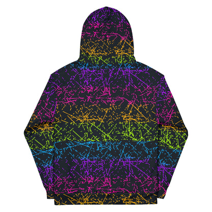 Sudadera unisex con capucha, color negro Rainbowcore