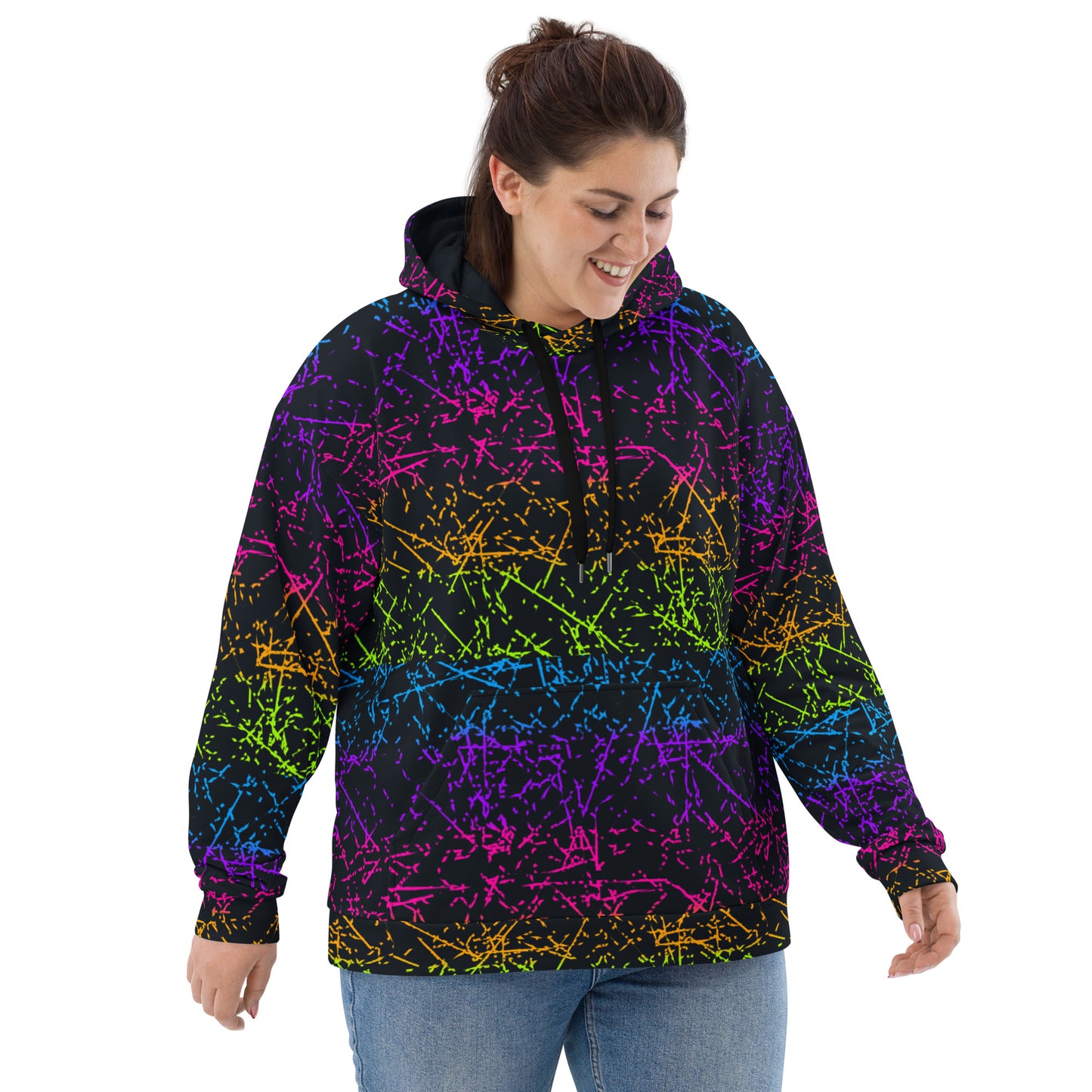 Unisex Hoodie, Black Rainbowcore