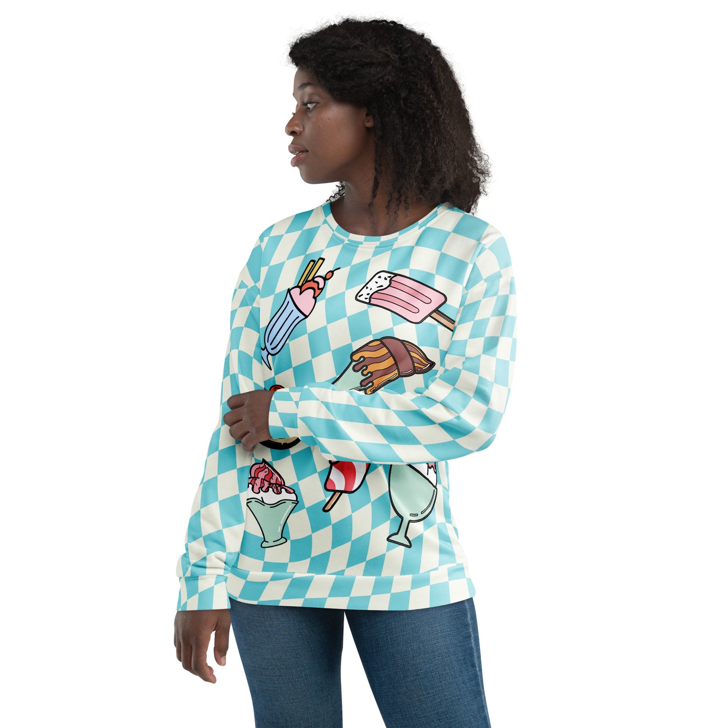 Unisex Sweatshirt, Pastel Anime Retro American Diner