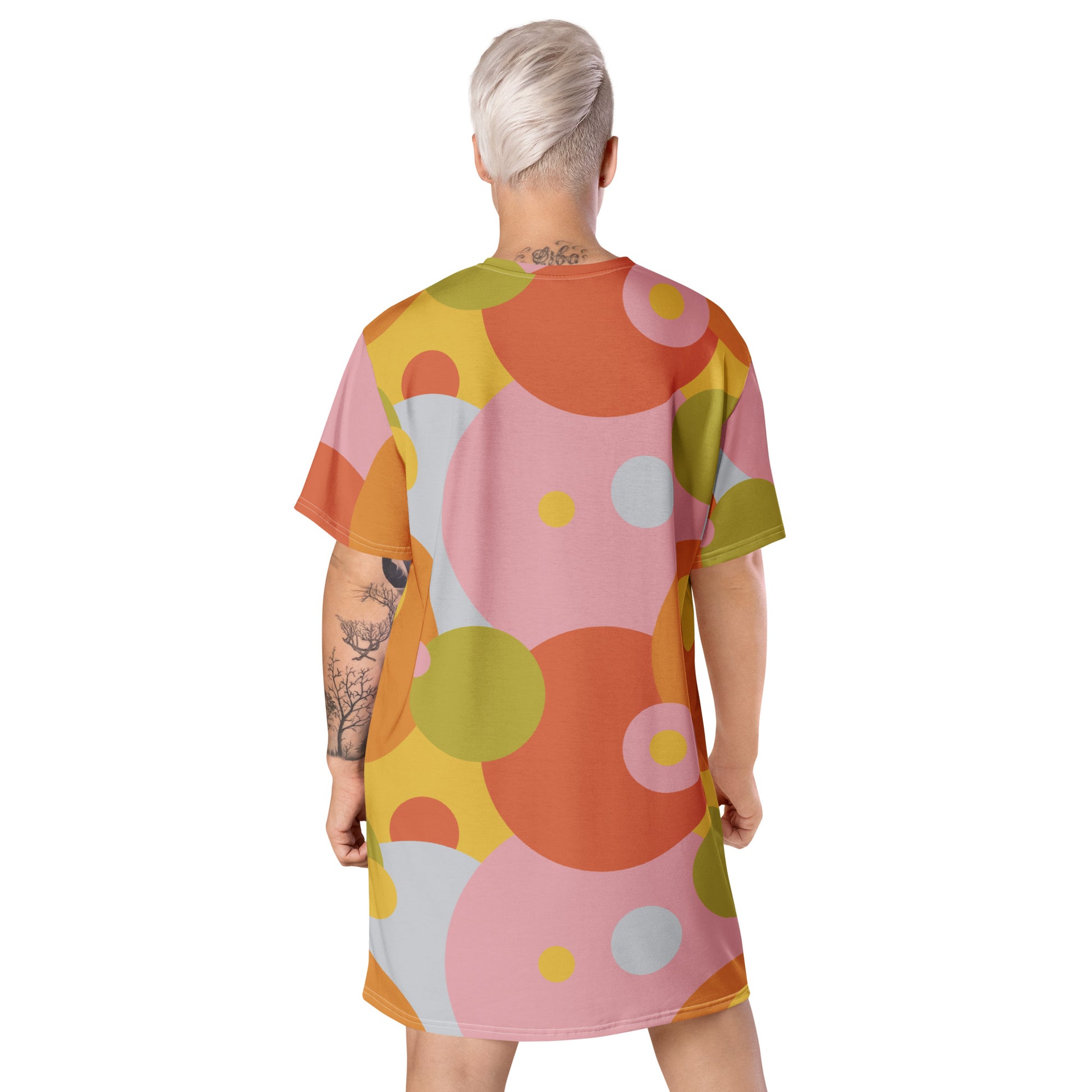 70s shirt dress T-shirt Dress, Retro Groovy XL / Orange