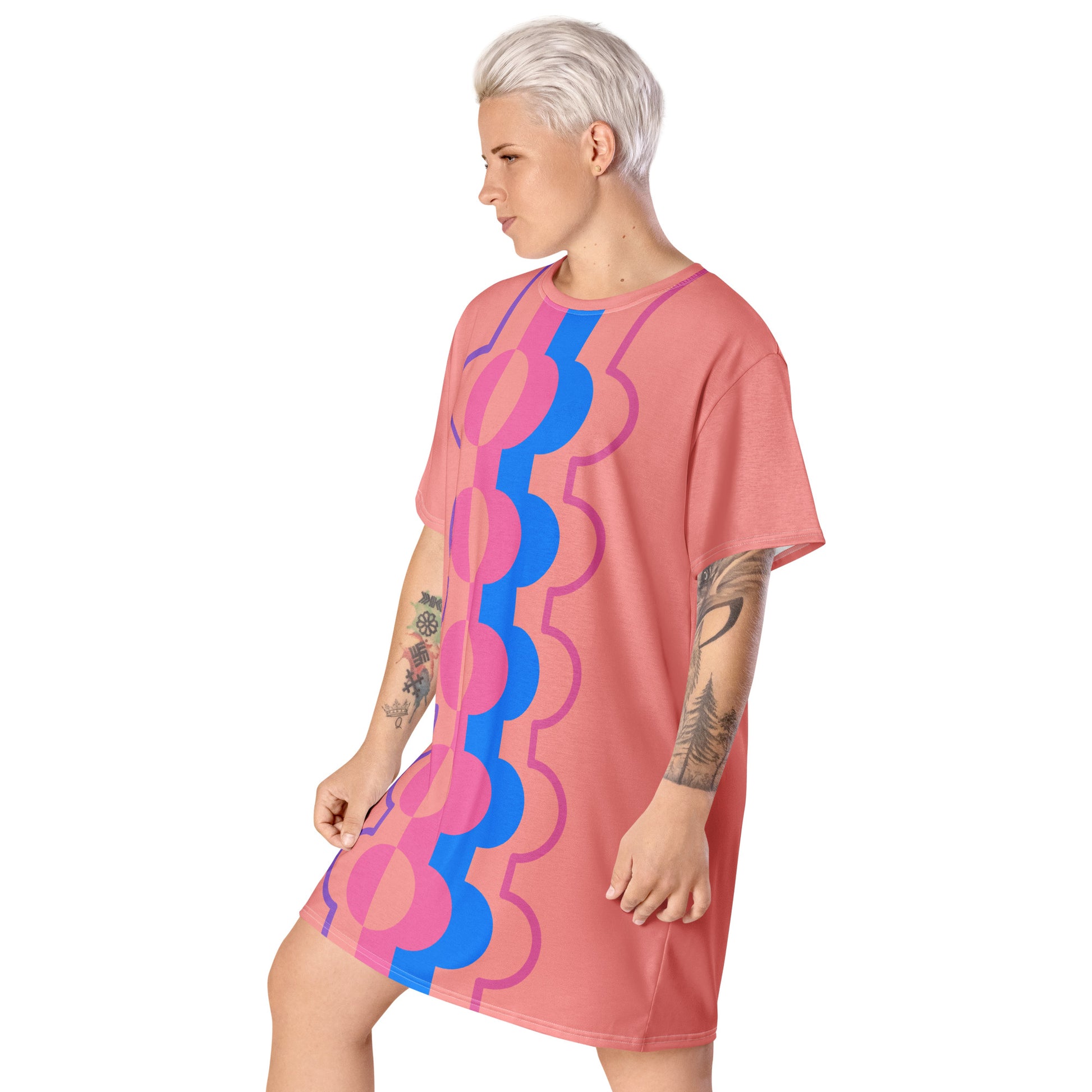 Mid Century Pastel T-shirt Dress | Boho Danish Pastel Punk Harajuku Shirt | Pyjama Party | Soft Grunge Goth JFashion Clubbing Outfit