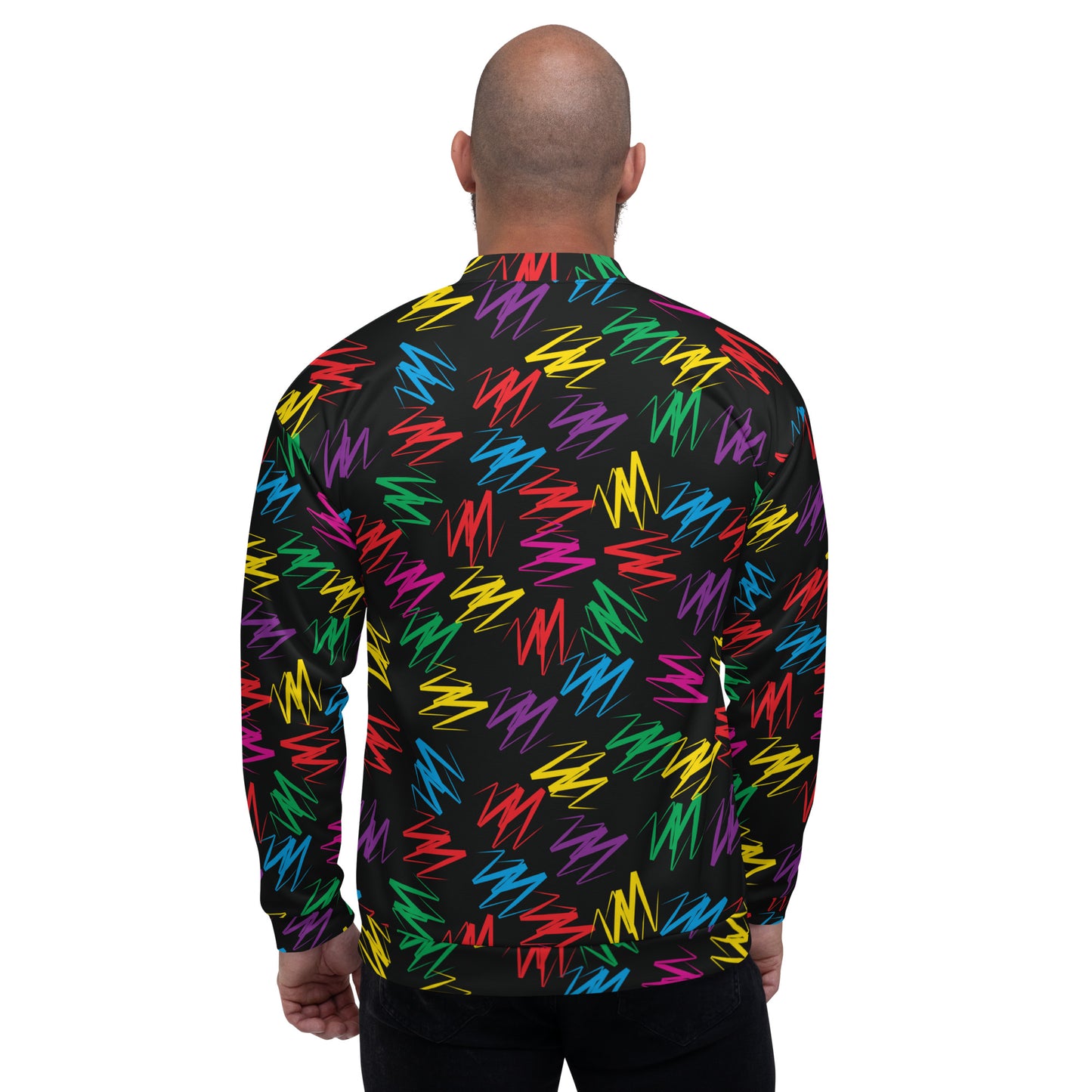 Unisex Bomberjacke, Zickzack-Regenbogen