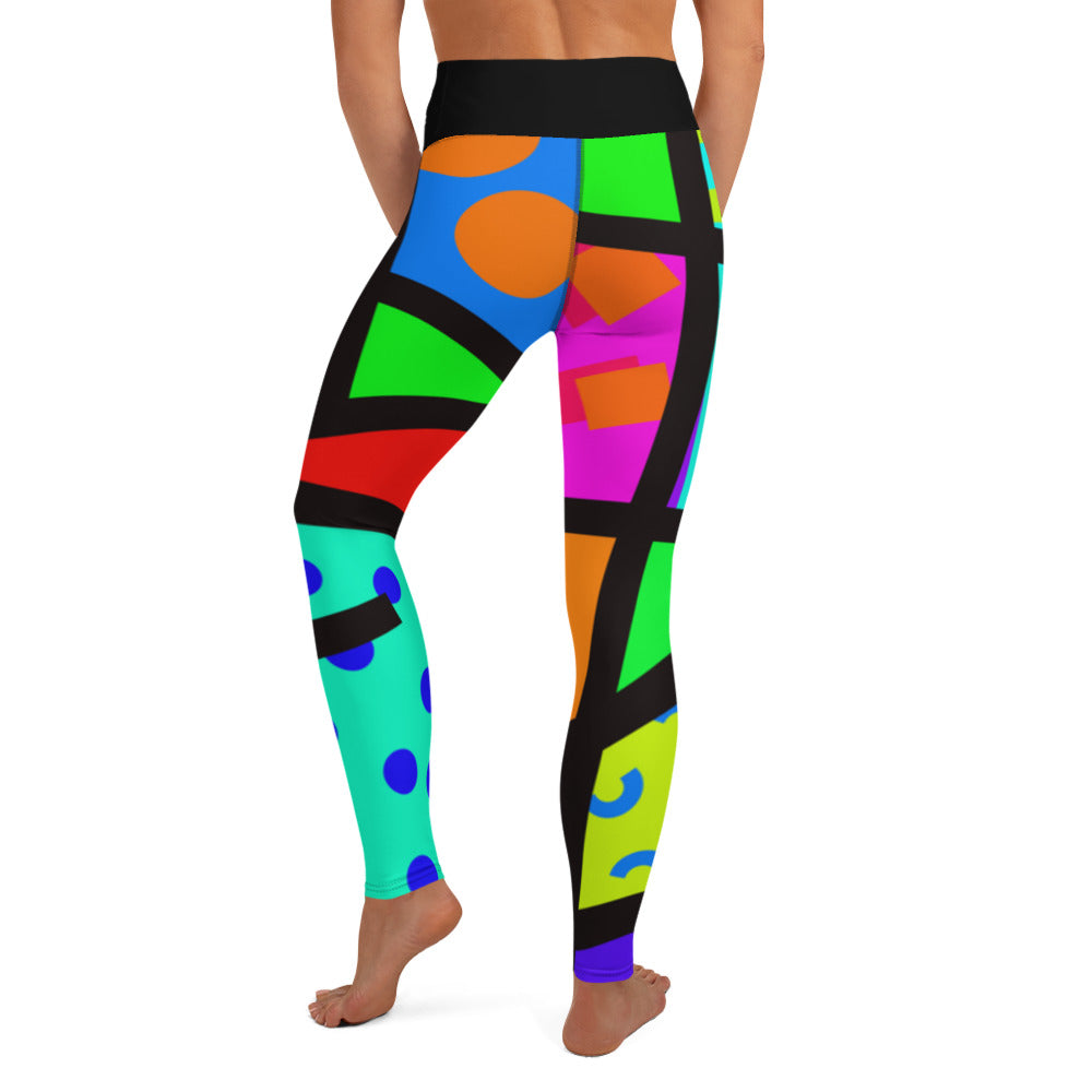 Yoga Leggings, Memphis Harajuku Regenbogen