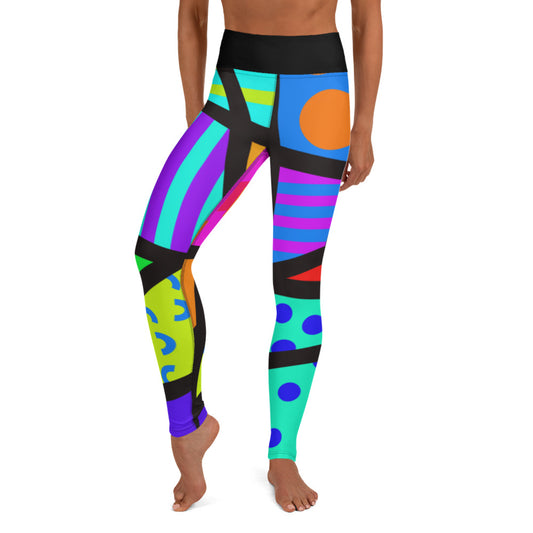 Yoga Leggings, Memphis Harajuku Regenbogen