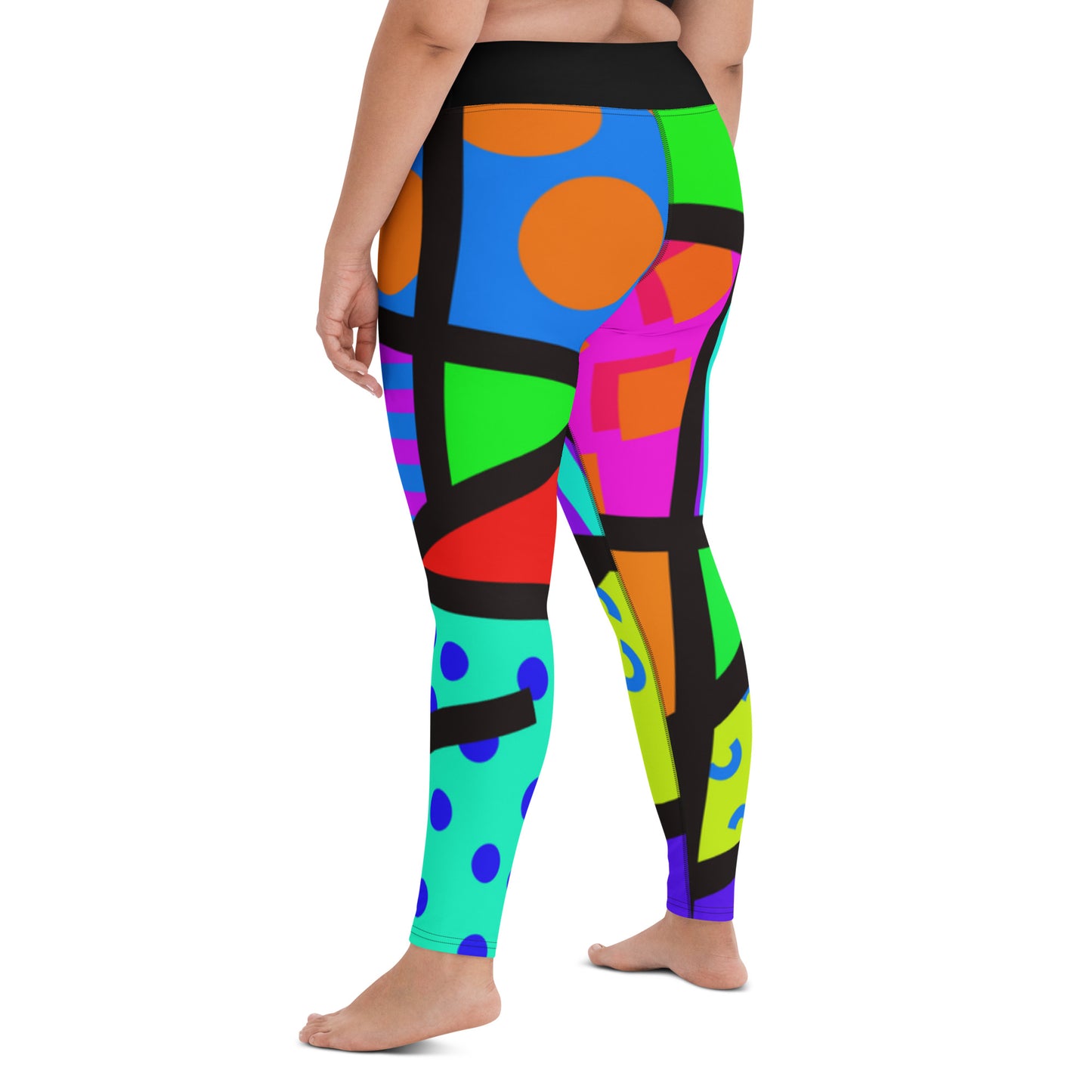 Yoga Leggings, Memphis Harajuku Regenbogen