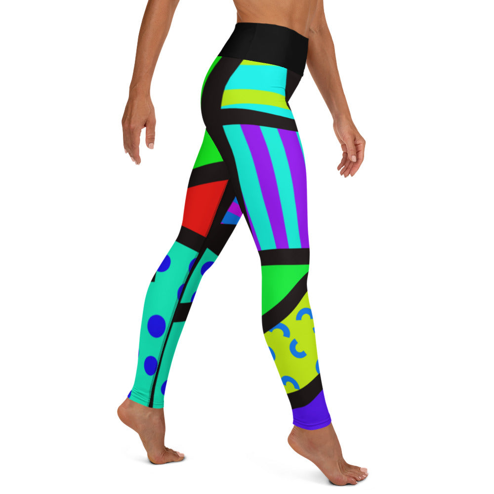 Yoga Leggings, Memphis Harajuku Regenbogen