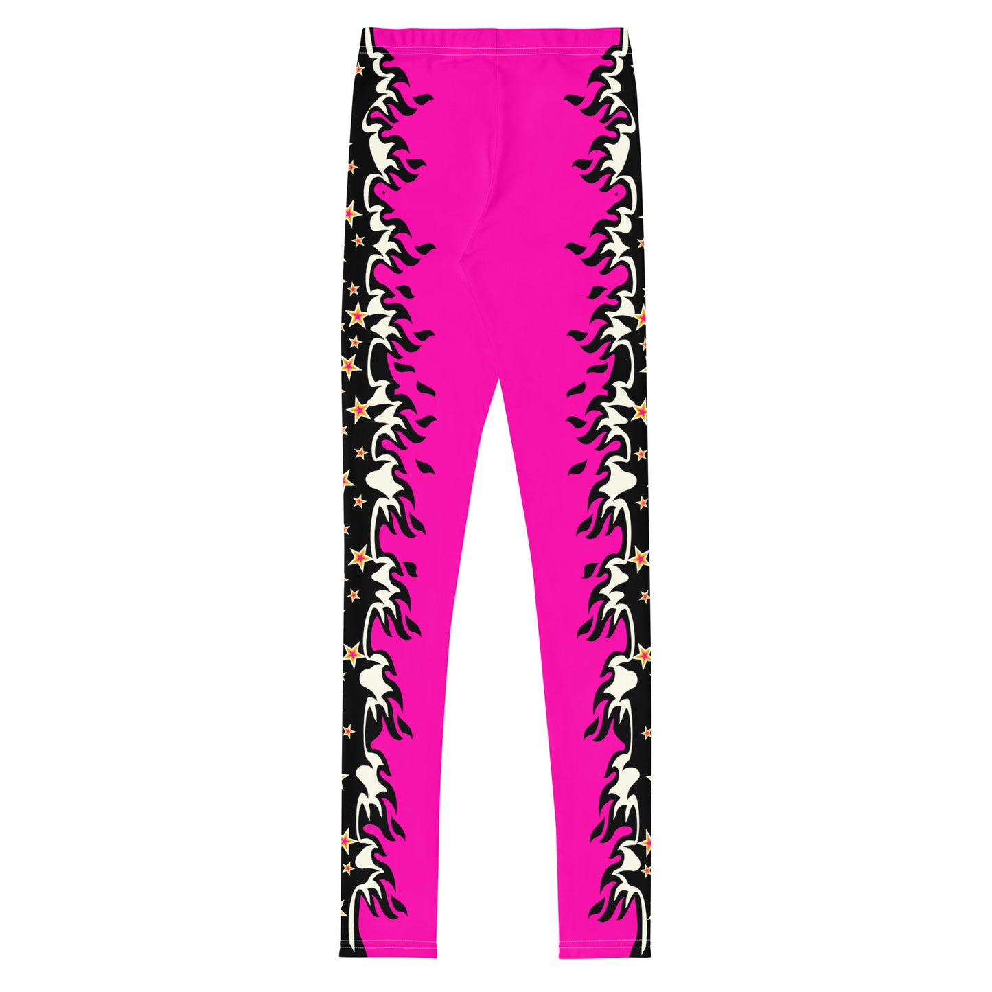 Youth Leggings, Pink Fire