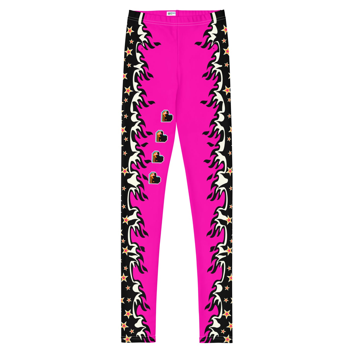 Youth Leggings, Pink Fire