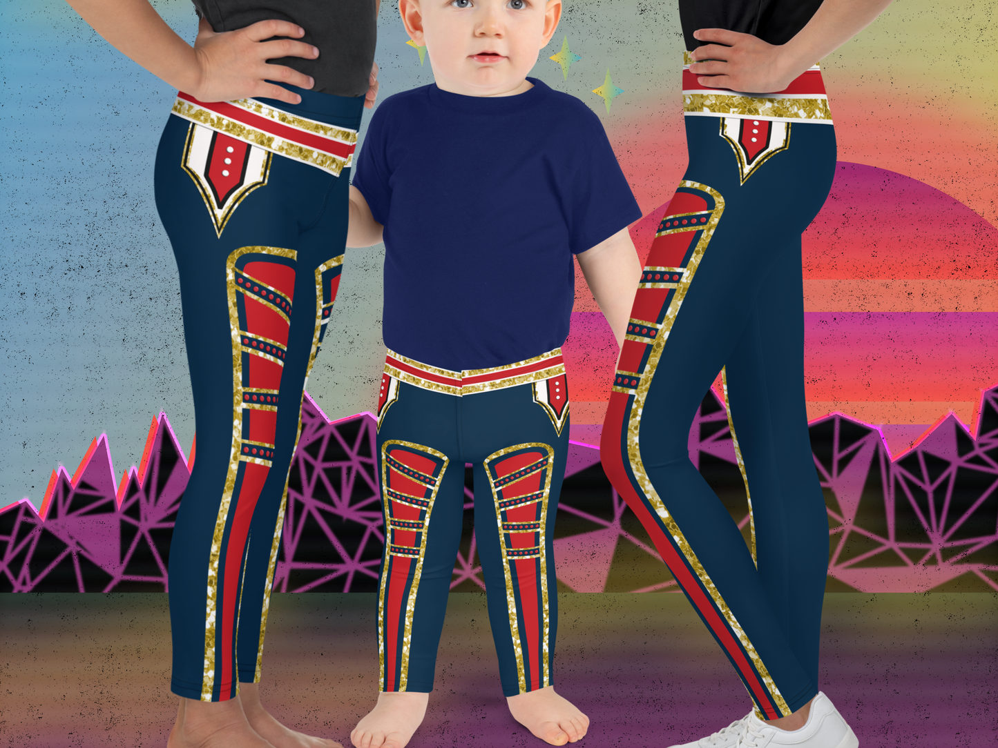 Conjunto de leggings a juego patrióticos de héroe de la lucha libre, atuendo para padres e hijos
