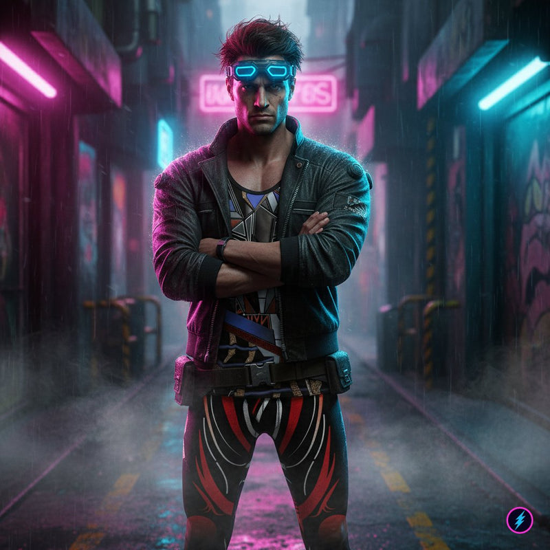 Blitz Vector hero card artwork - The Neon Speedster of the Renegades