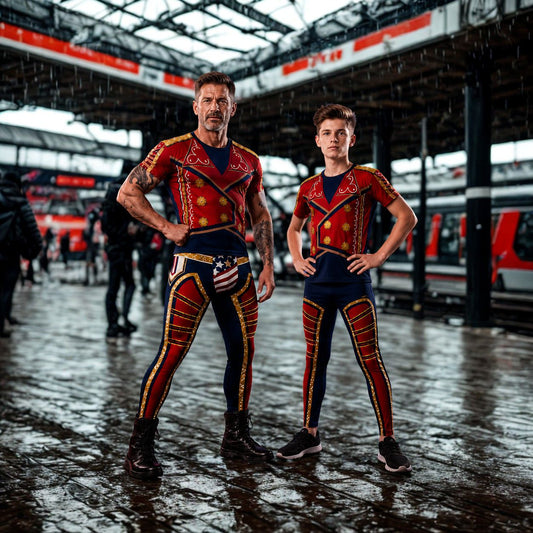 Conjunto a juego patriótico de Lucha Libre Héroe, atuendo para padres e hijos - Circo