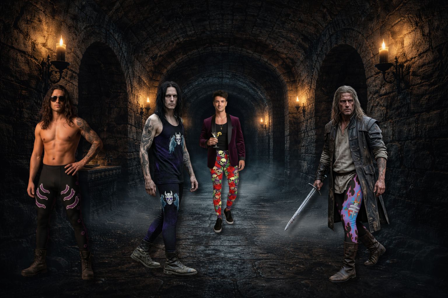 Cosplay-Outfits für Herren im Gothic-Wrestling-Stil