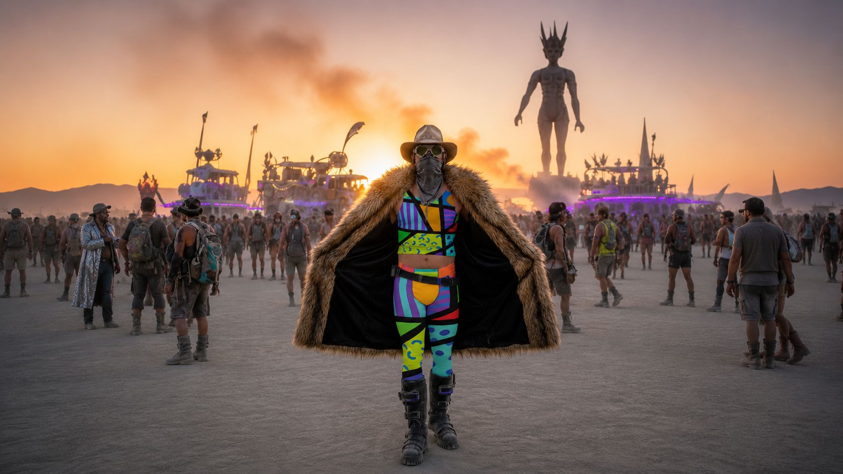 
                Leggings pour hommes pour les festivals, événements et la mode streetwear. Homme dans un bar portant un débardeur pastèque et des leggings.
              