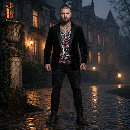 Camiseta sin mangas para hombre, rosas negras