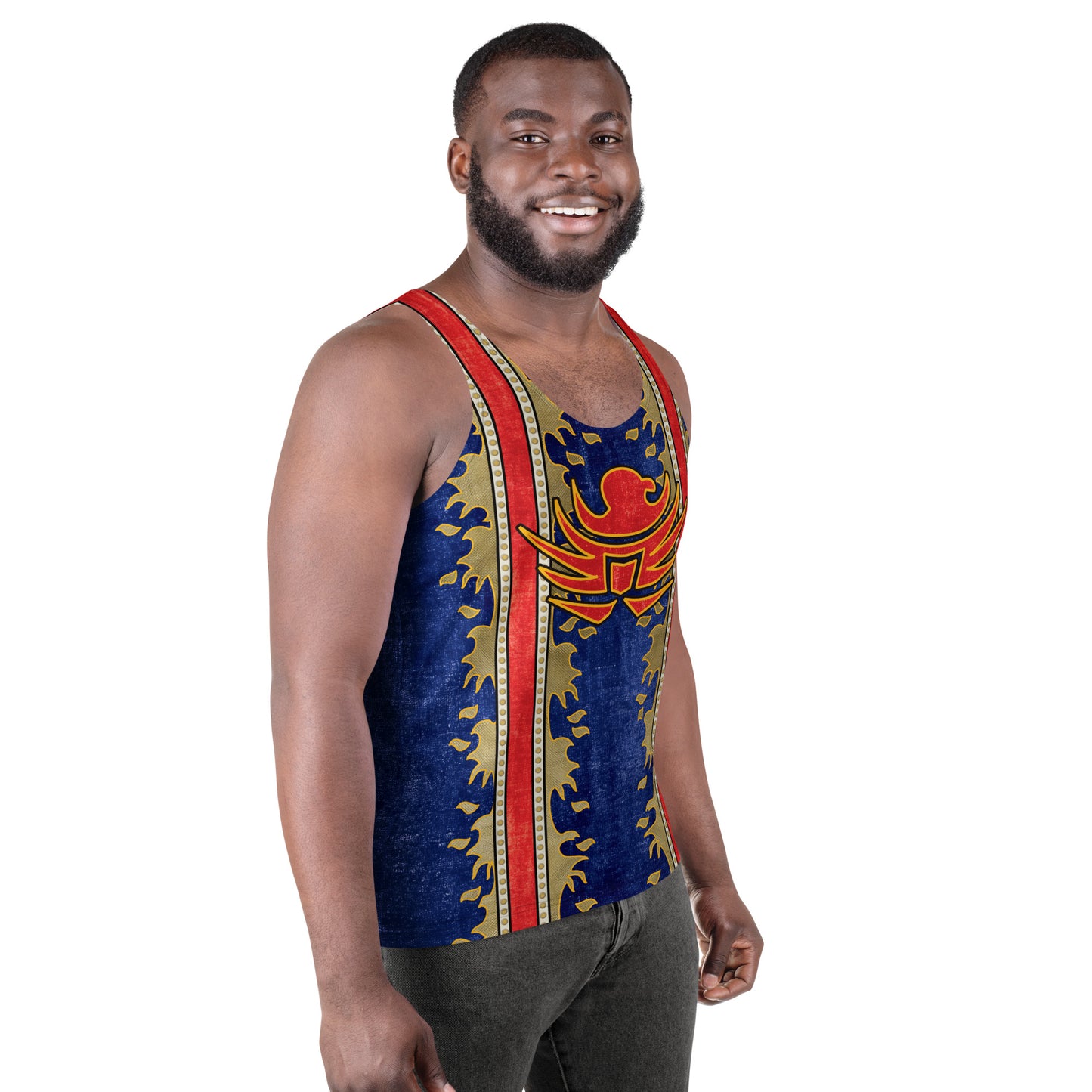 Military Eagle men's tank top featuring bold eagle graphics and vintage style print