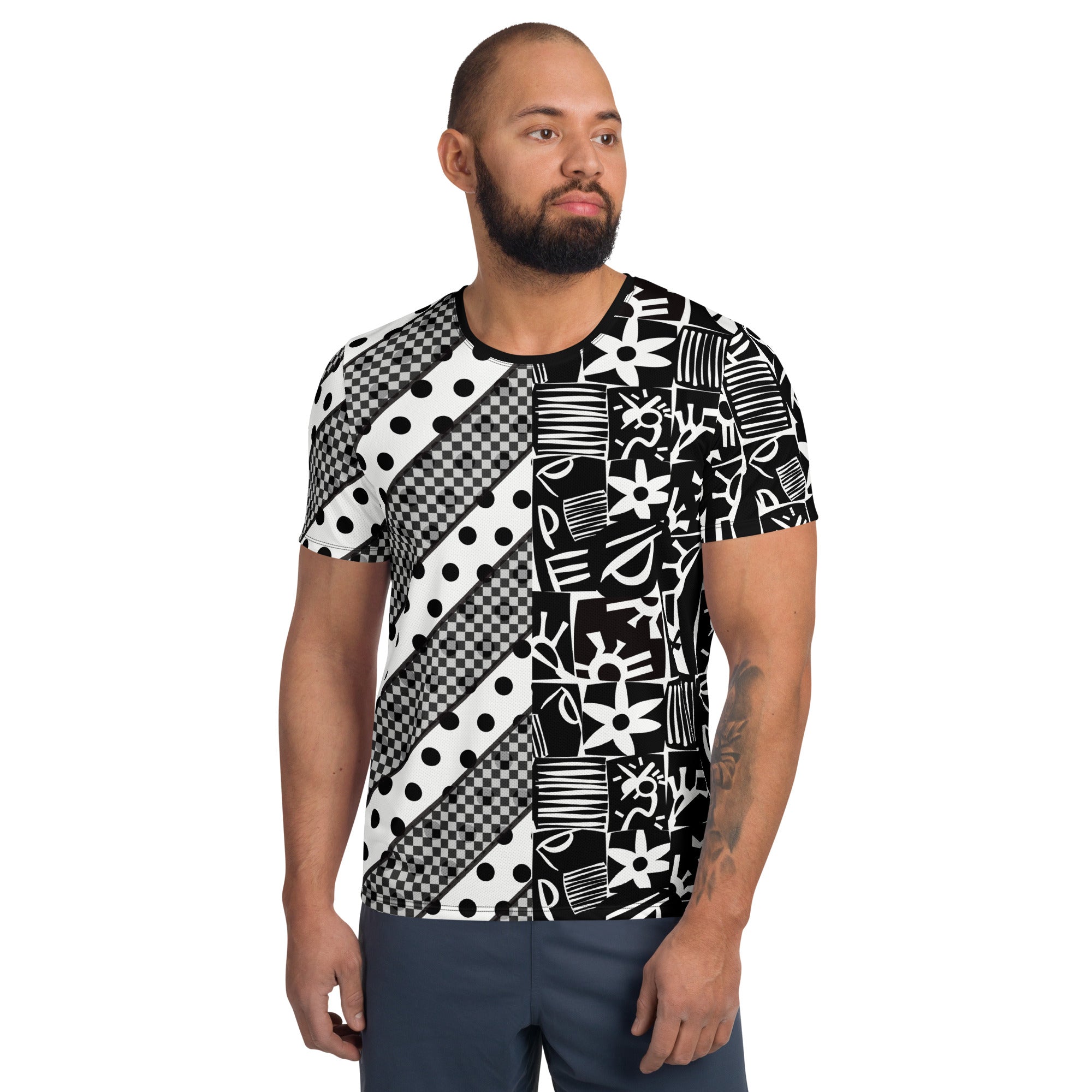 Mens Tank Top, Black and White Monochrome