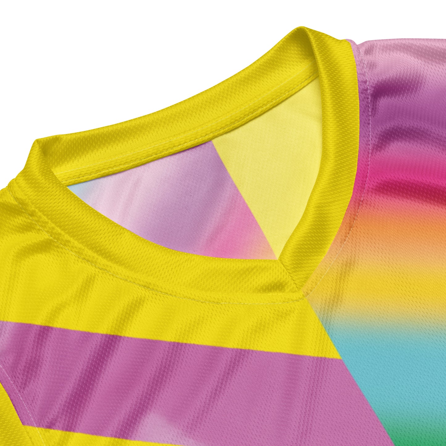 Closeup of wrestling cosplay jersey in retro style with breathable fabric