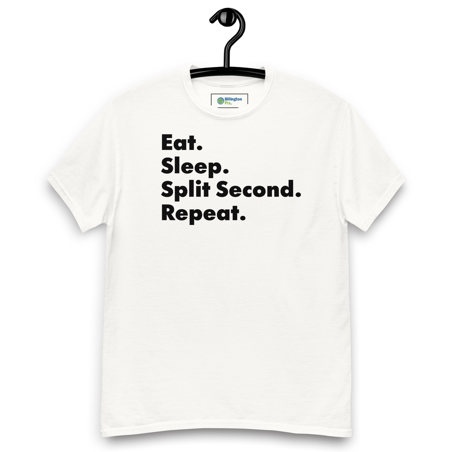 Camiseta clásica para hombre: camiseta con eslogan "Split Second Repeater"