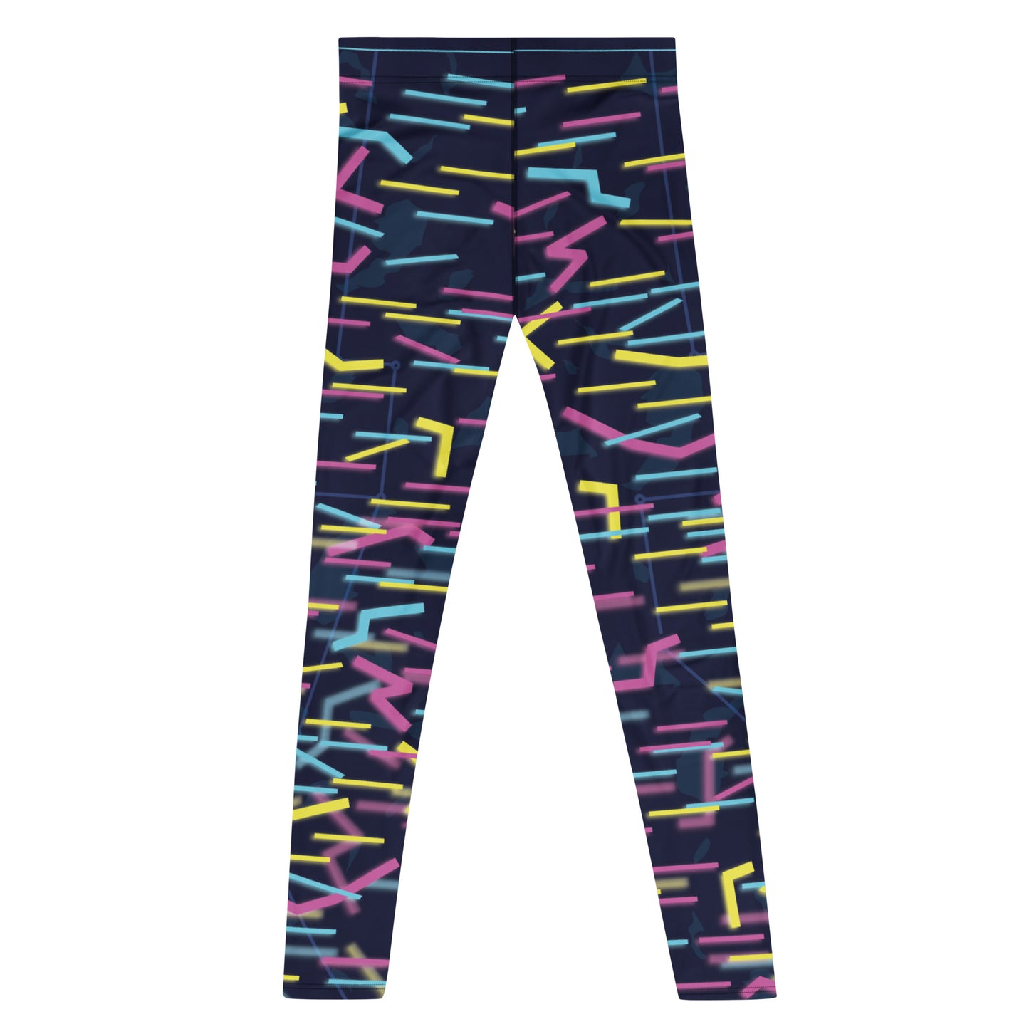 Flat lay back design showing jagged cyberpunk glitch panels.