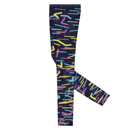 Side view of Wildbyte neon glitch leggings from the Neon City Renegades collection.