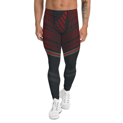Men’s jiu jitsu spats - black and red compression grappling leggings and gym pants by BillingtonPix