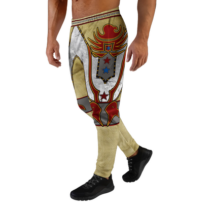 Person wearing a detailed patterned leggings on a white background