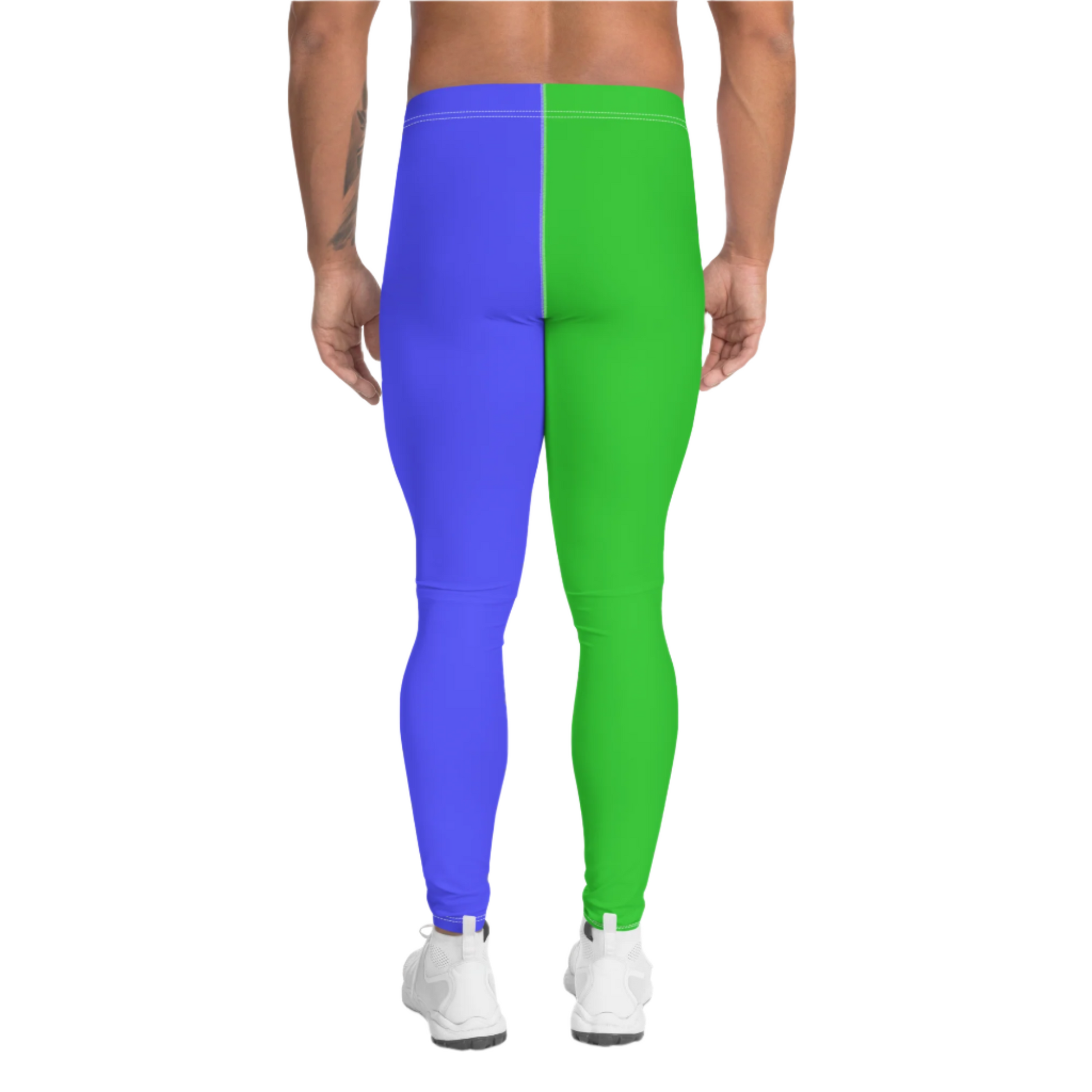 WWe inspired lucha libre pro wrestling costume in blue and green stars with alternating colors. 