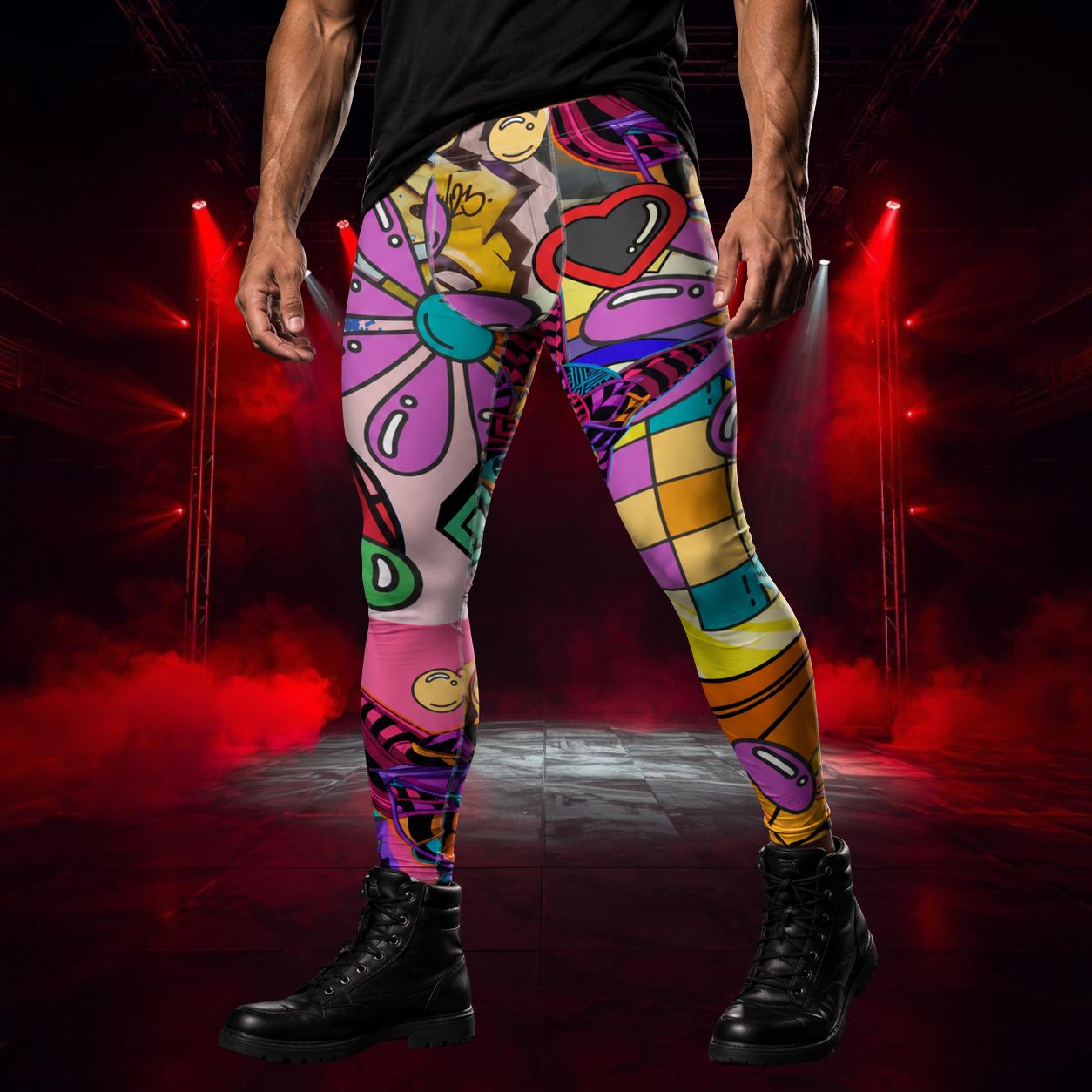 man wearing decora kei creepy cute leggings 