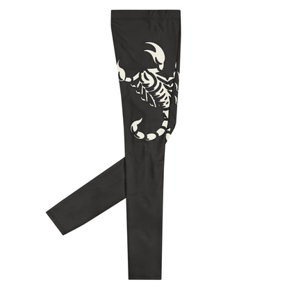 closeup of scorpion design men's pro wrestling tights