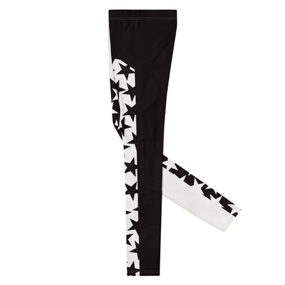 Black leggings with white star pattern on a white background