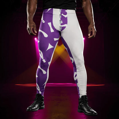 Mens Leggings, Split Memphis Shapes