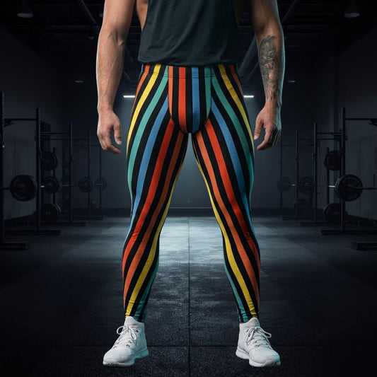 Herren Leggings, Gestreiftes Festival