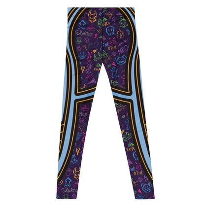 Men's leggings in bold lucha libre style for festivals, wrestling fans, and standout athletic fashion.