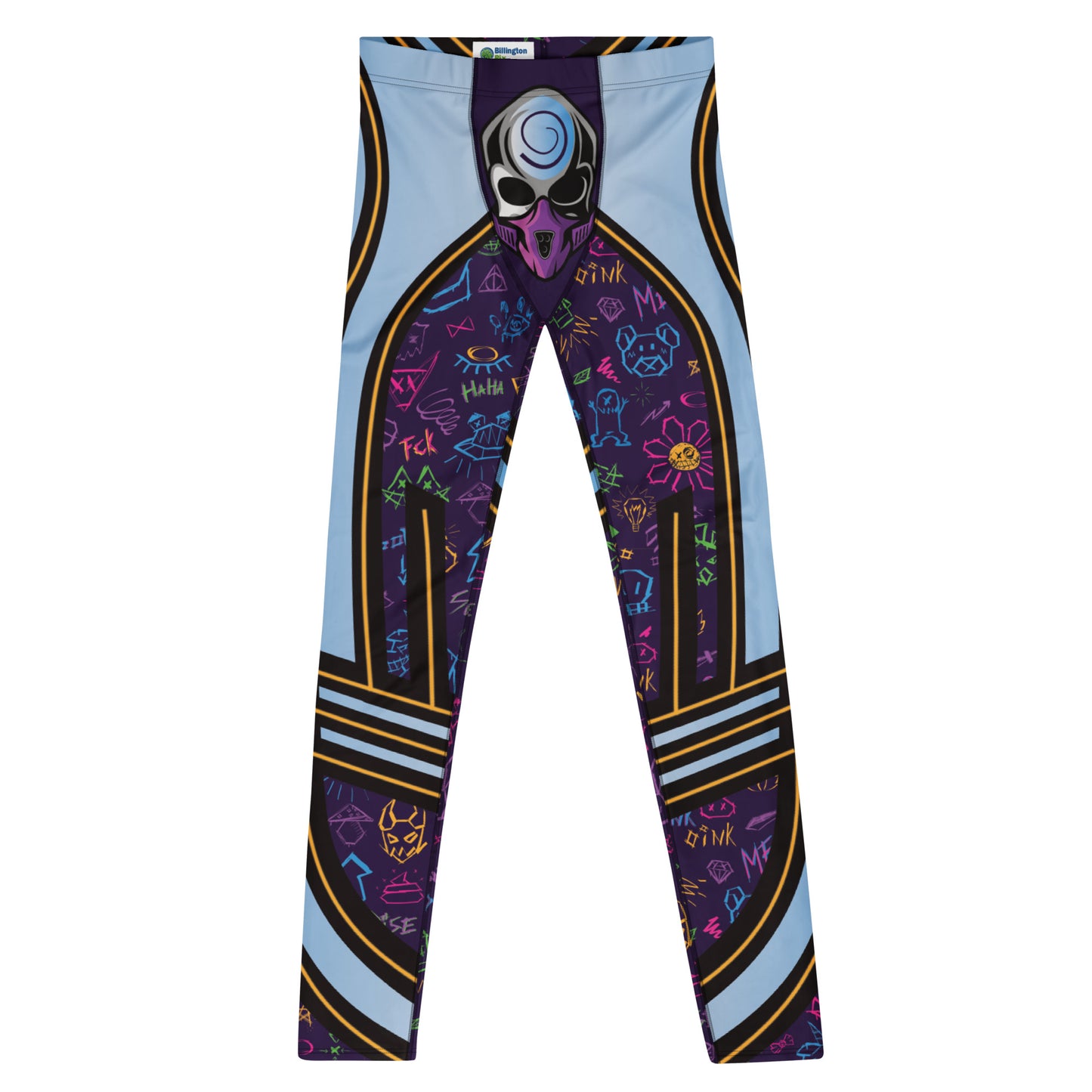 Men's leggings in bold lucha libre style for festivals, wrestling fans, and standout athletic fashion.
