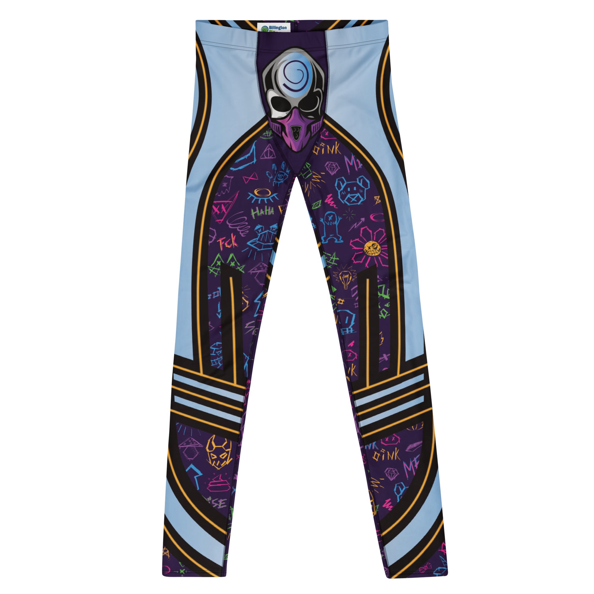 Men's leggings in bold lucha libre style for festivals, wrestling fans, and standout athletic fashion.