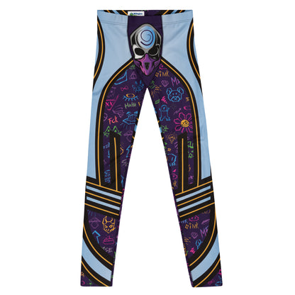 Men's leggings in bold lucha libre style for festivals, wrestling fans, and standout athletic fashion.