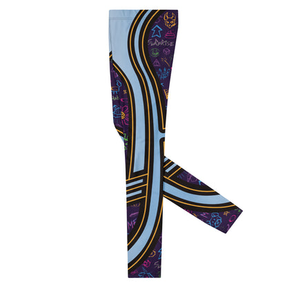 Men's leggings in bold lucha libre style for festivals, wrestling fans, and standout athletic fashion.