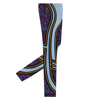 Men's leggings in bold lucha libre style for festivals, wrestling fans, and standout athletic fashion.