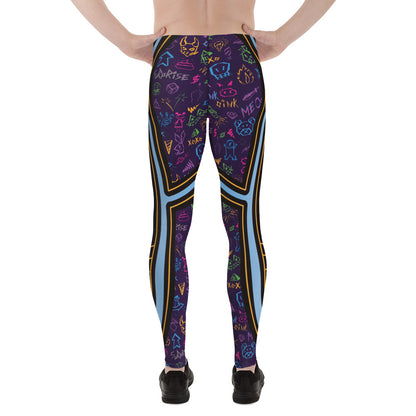 Men's leggings in bold lucha libre style for festivals, wrestling fans, and standout athletic fashion.
