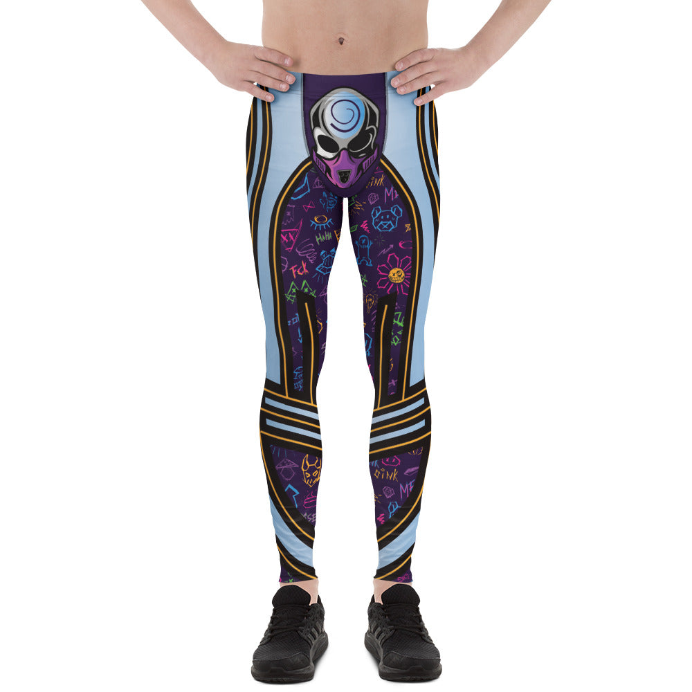 Men's leggings in bold lucha libre style for festivals, wrestling fans, and standout athletic fashion.